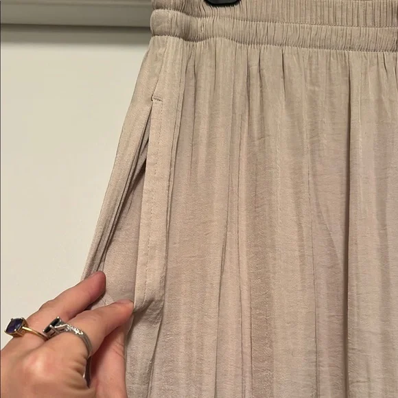 Zara Pleated Wide Leg Pants in Light Beige - Picture 5 of 5